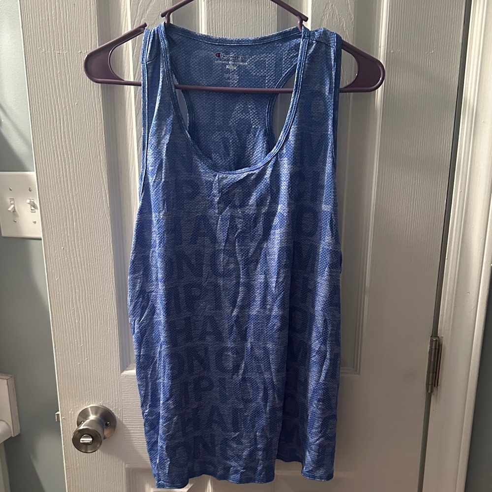 Champion Blue Patterned Athletic Tank Top